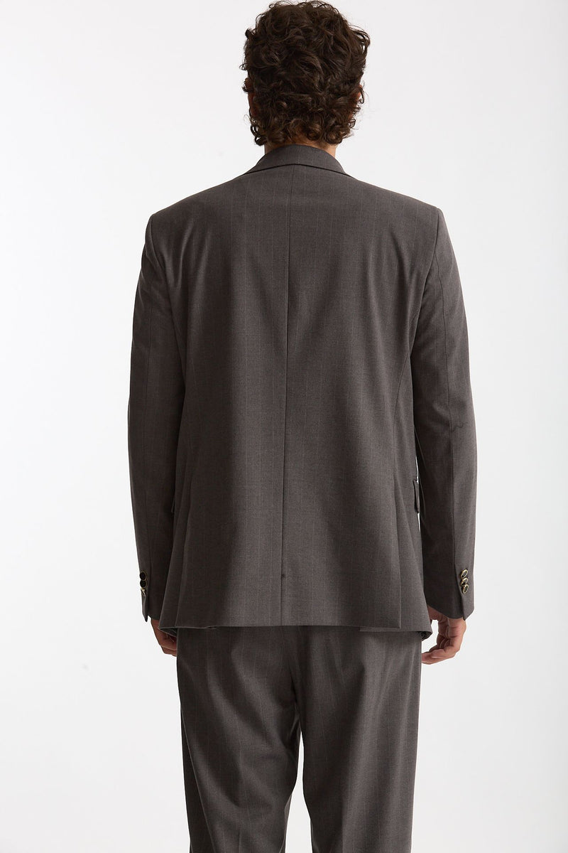 Giacca monopetto gessato grigio men Marsēm - 4