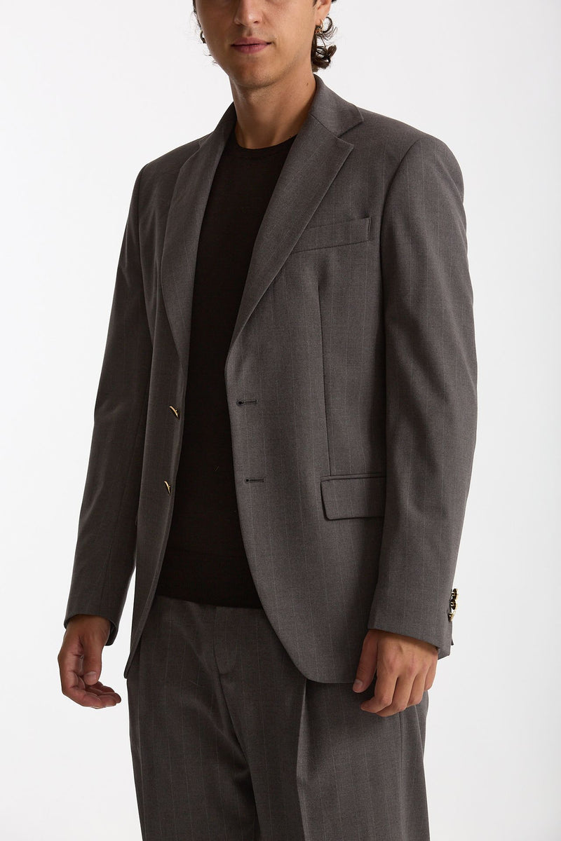 Giacca monopetto gessato grigio men Marsēm - 5