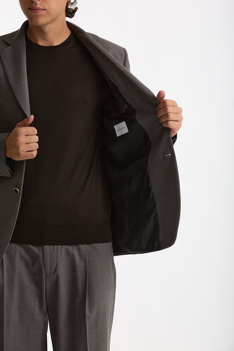 Giacca monopetto gessato grigio men Marsēm - 7