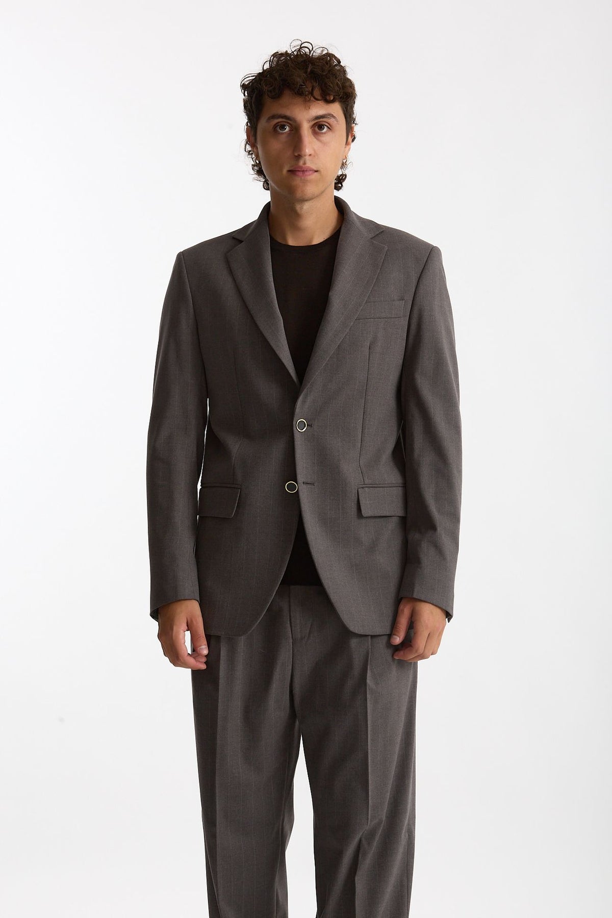 Giacca monopetto gessato grigio men Marsēm - 8