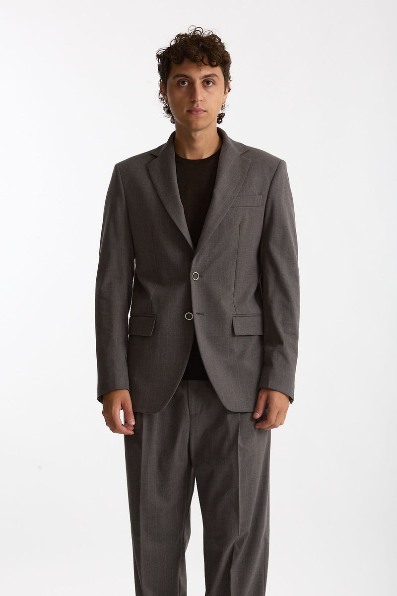 Giacca monopetto gessato grigio men Marsēm - 8