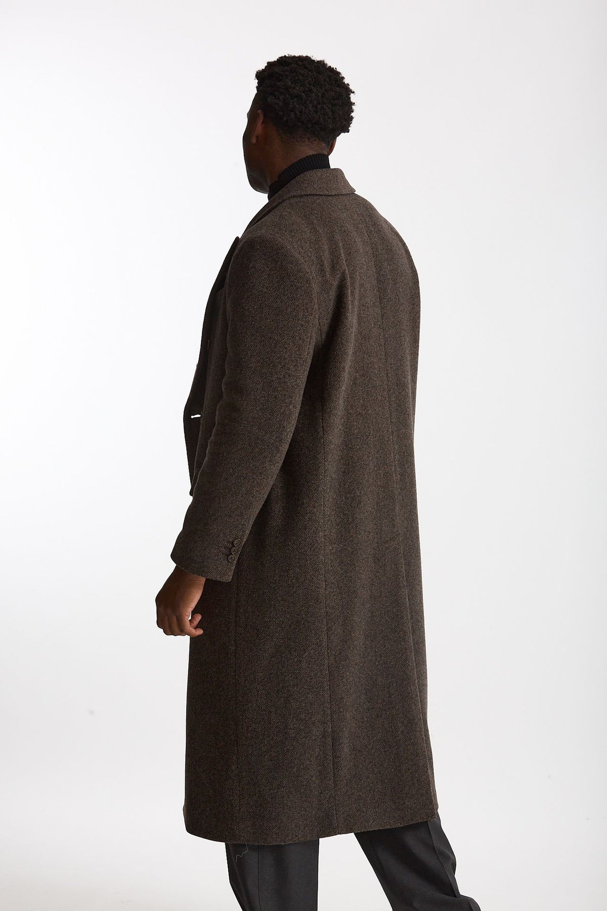 Cappotto doppiopetto spigato marrone men Marsēm - 3