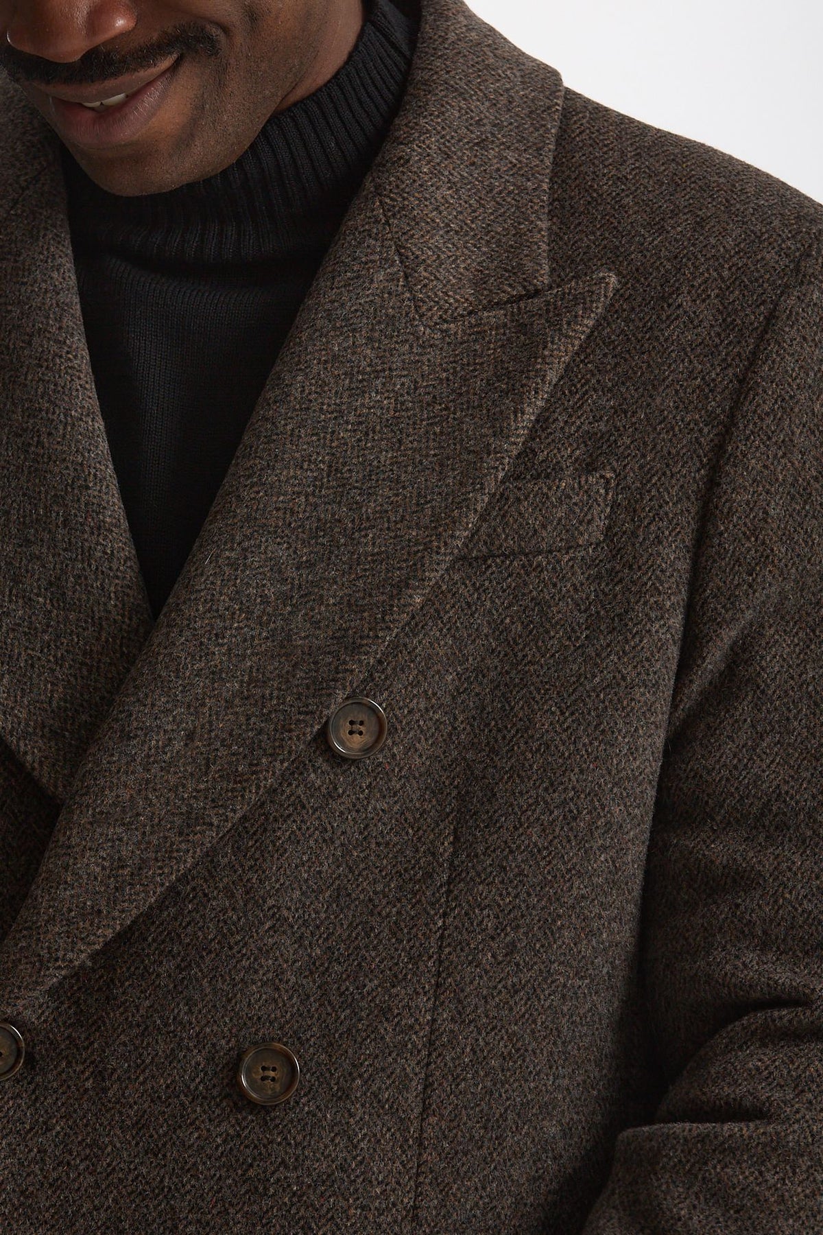 Cappotto doppiopetto spigato marrone men Marsēm - 6