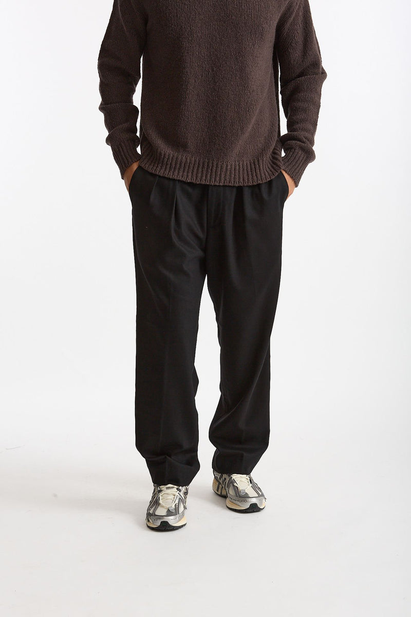 Pantalone KAY BAGGY in lana stretch nero men Nine in the morning - 2