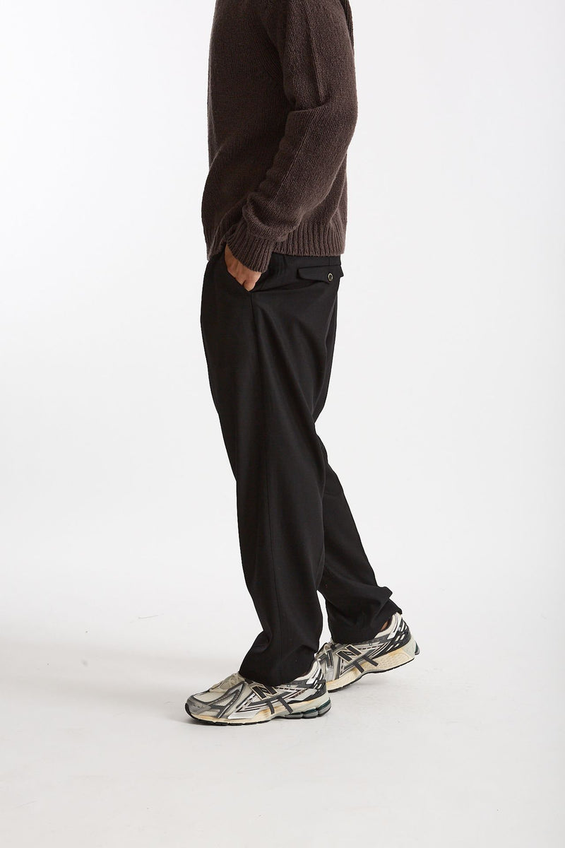 Pantalone KAY BAGGY in lana stretch nero men Nine in the morning - 3