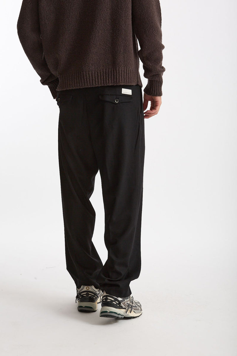 Pantalone KAY BAGGY in lana stretch nero men Nine in the morning - 4
