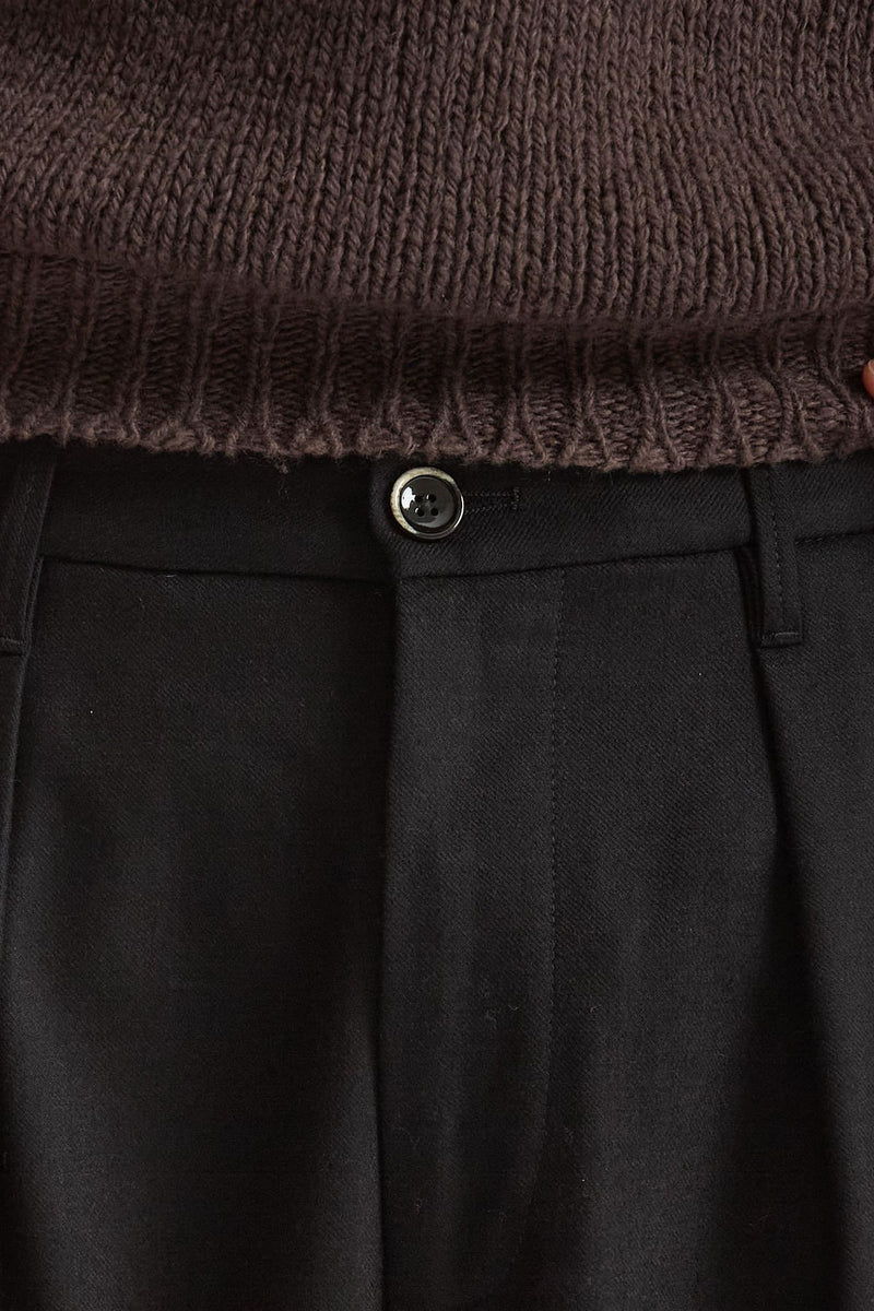Pantalone KAY BAGGY in lana stretch nero men Nine in the morning - 5