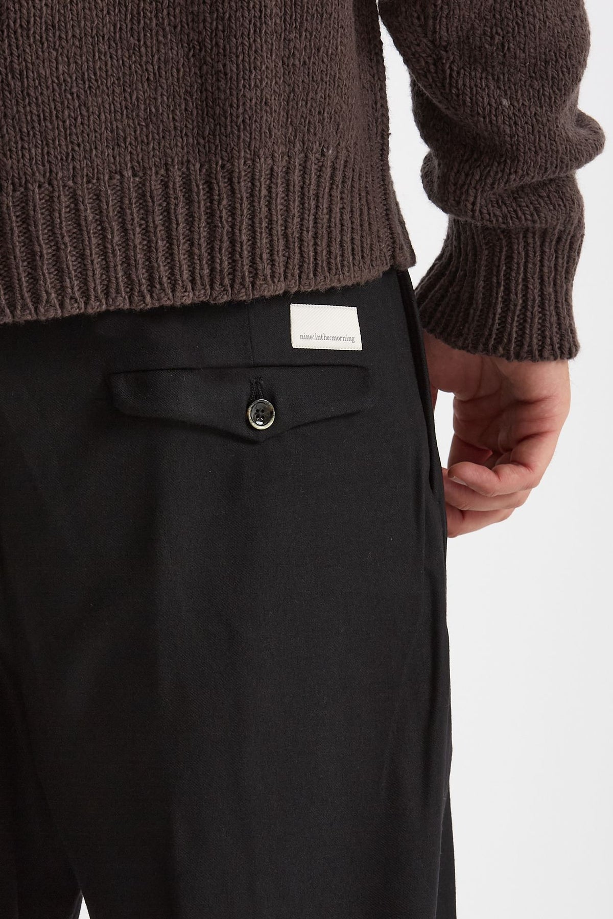 Pantalone KAY BAGGY in lana stretch nero men Nine in the morning - 7