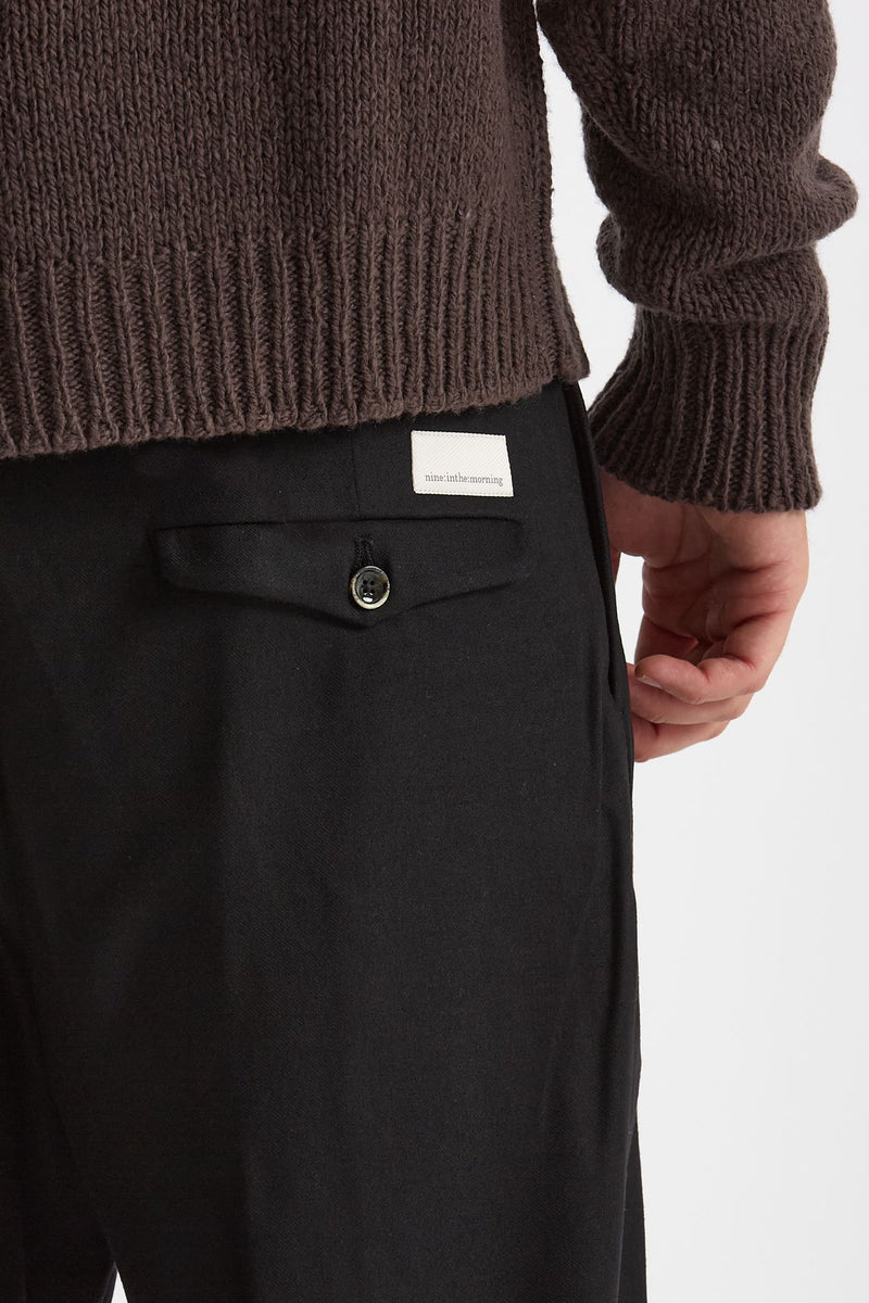 Pantalone KAY BAGGY in lana stretch nero men Nine in the morning - 7