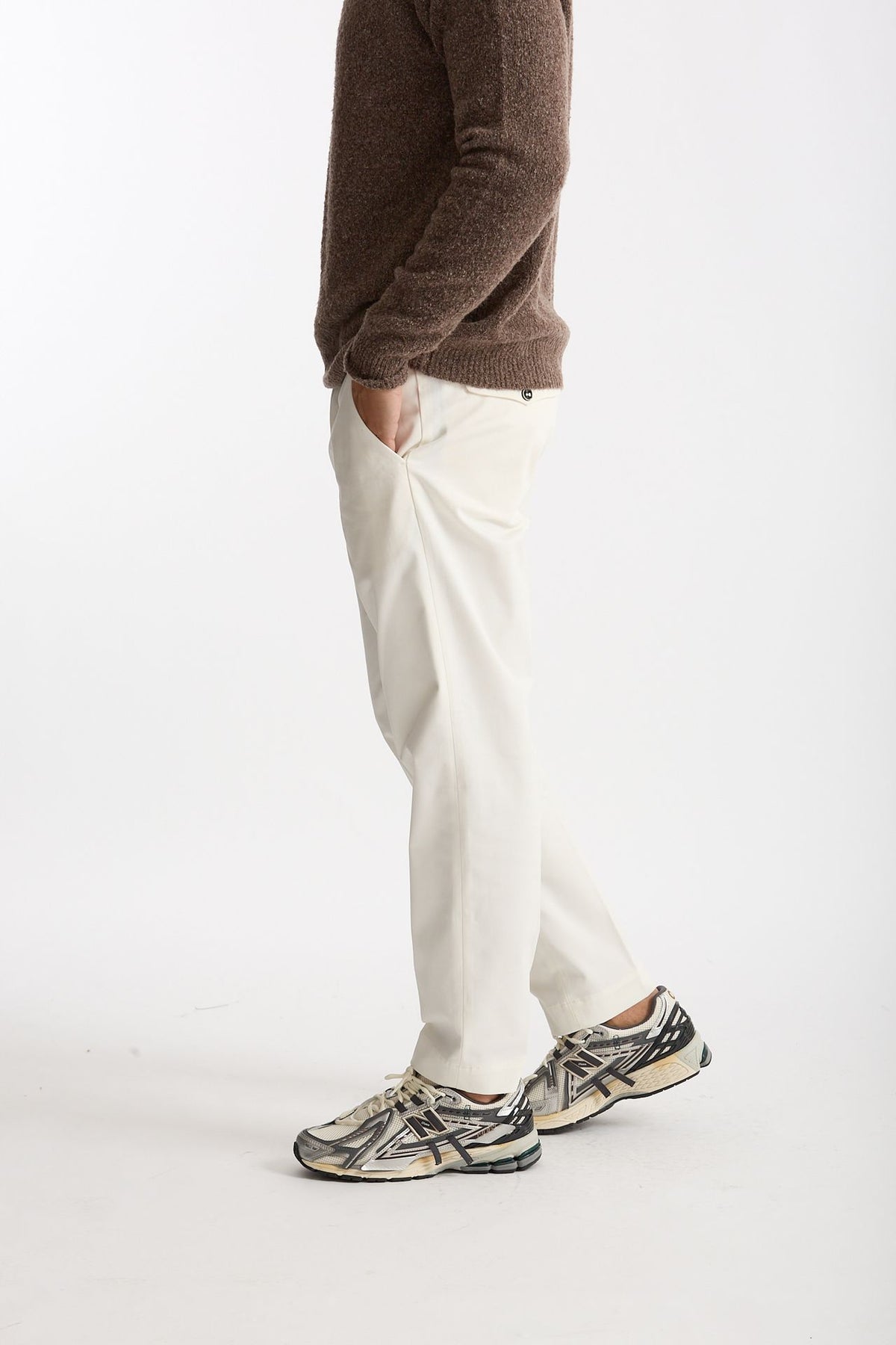 Pantalone GIOVE in cotone stretch bianco men Nine in the morning - 1