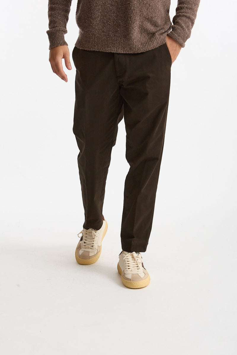 Pantalone GIOVE in cotone stretch marrone men Nine in the morning - 1
