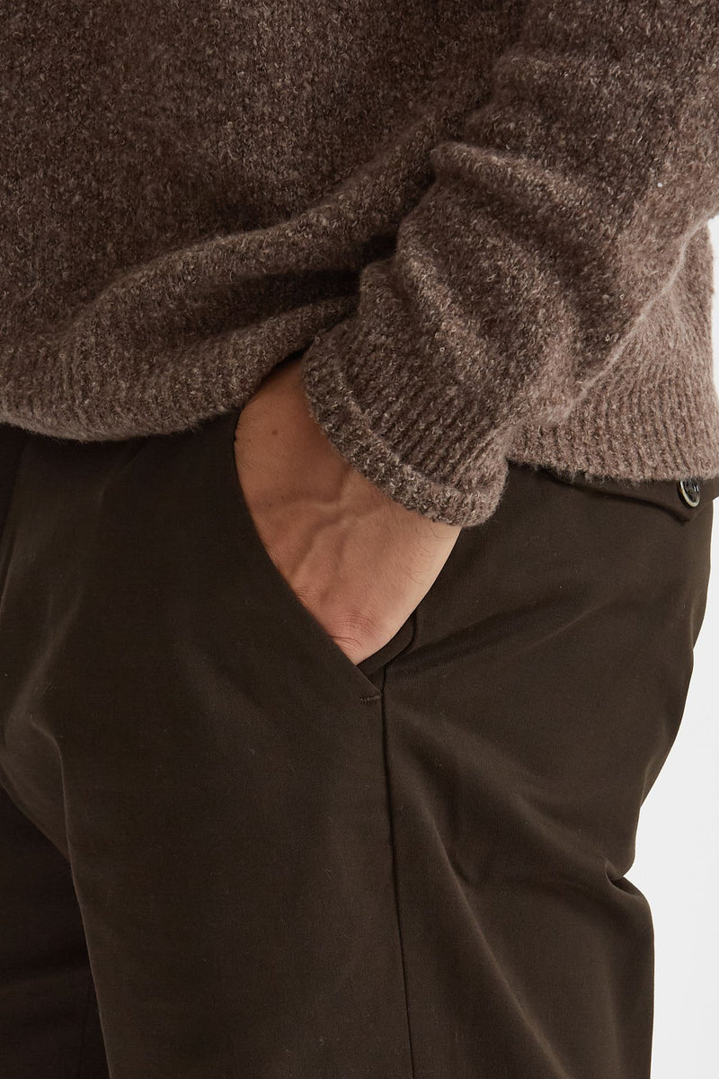 Pantalone GIOVE in cotone stretch marrone men Nine in the morning - 6