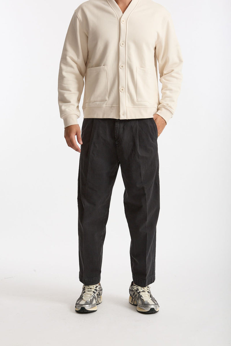 Pantalone GIULIO CARROT in cotone fermo antracite men Nine in the morning - 1
