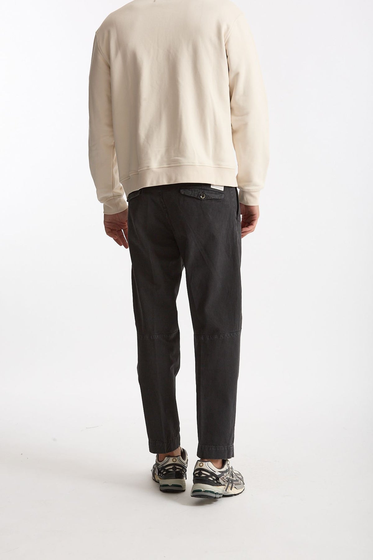 Pantalone GIULIO CARROT in cotone fermo antracite men Nine in the morning - 3