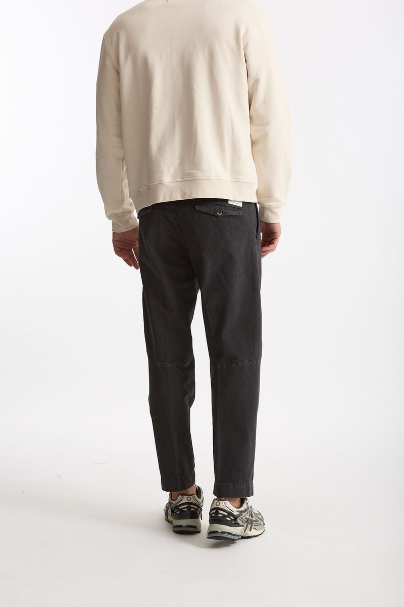 Pantalone GIULIO CARROT in cotone fermo antracite men Nine in the morning - 3