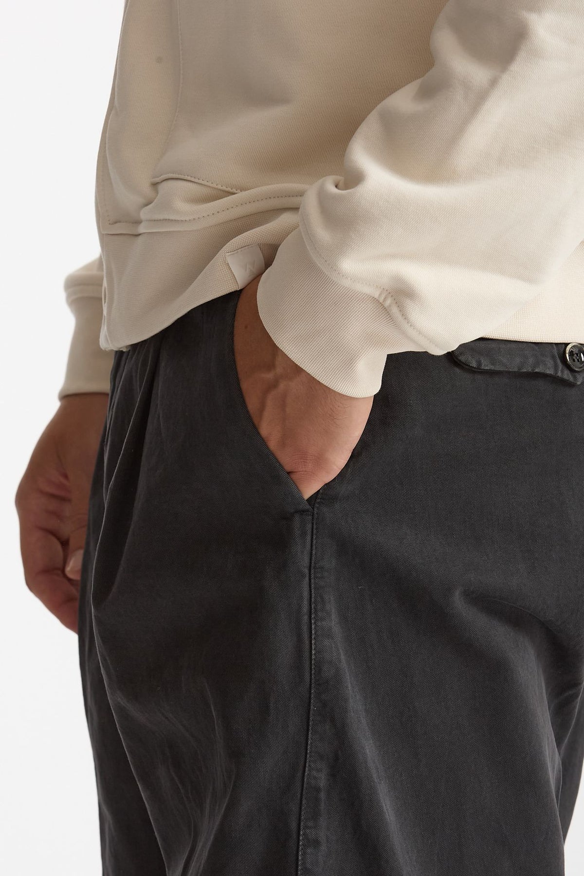 Pantalone GIULIO CARROT in cotone fermo antracite men Nine in the morning - 5