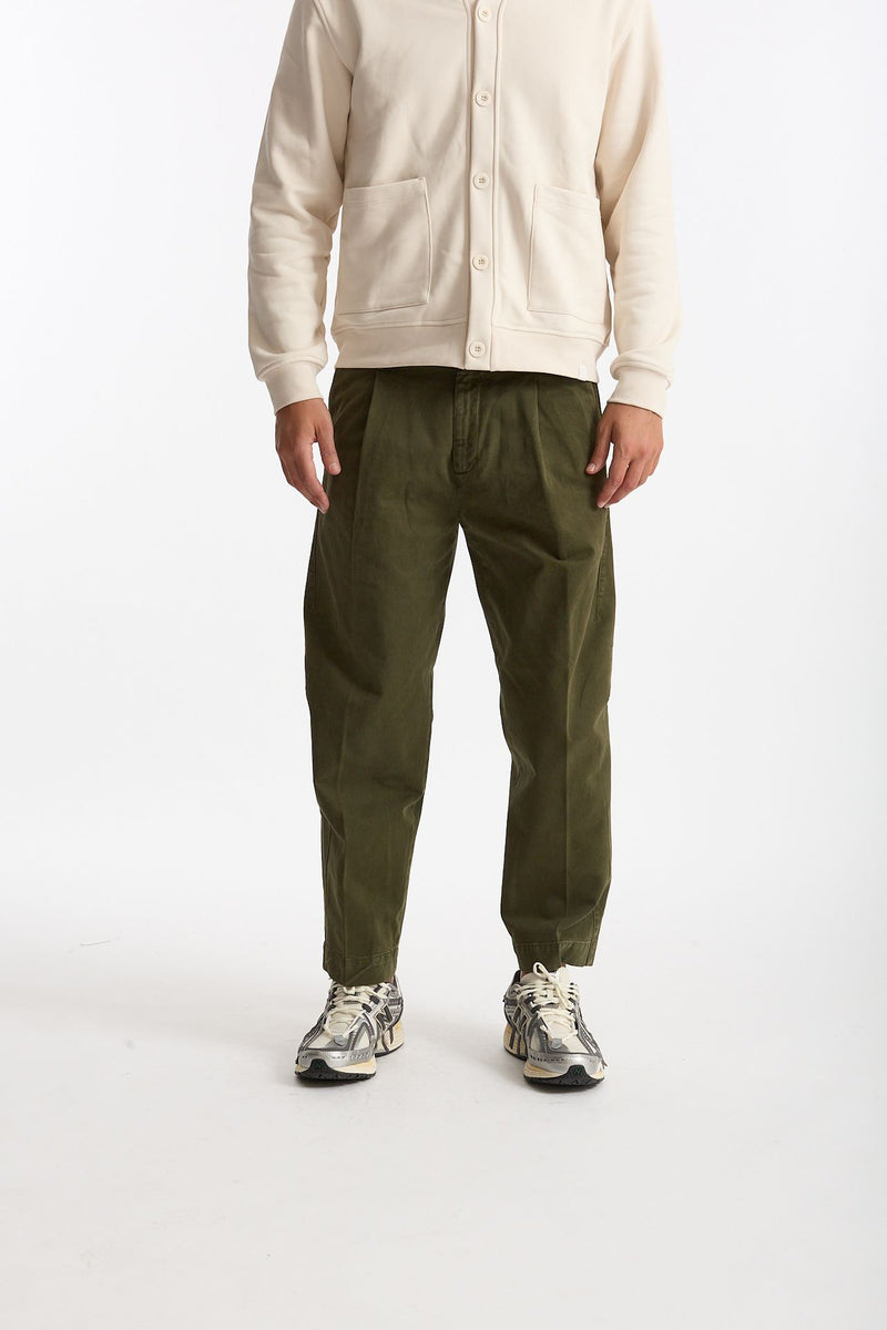 Pantalone GIULIO CARROT in cotone fermo verde men Nine in the morning - 2