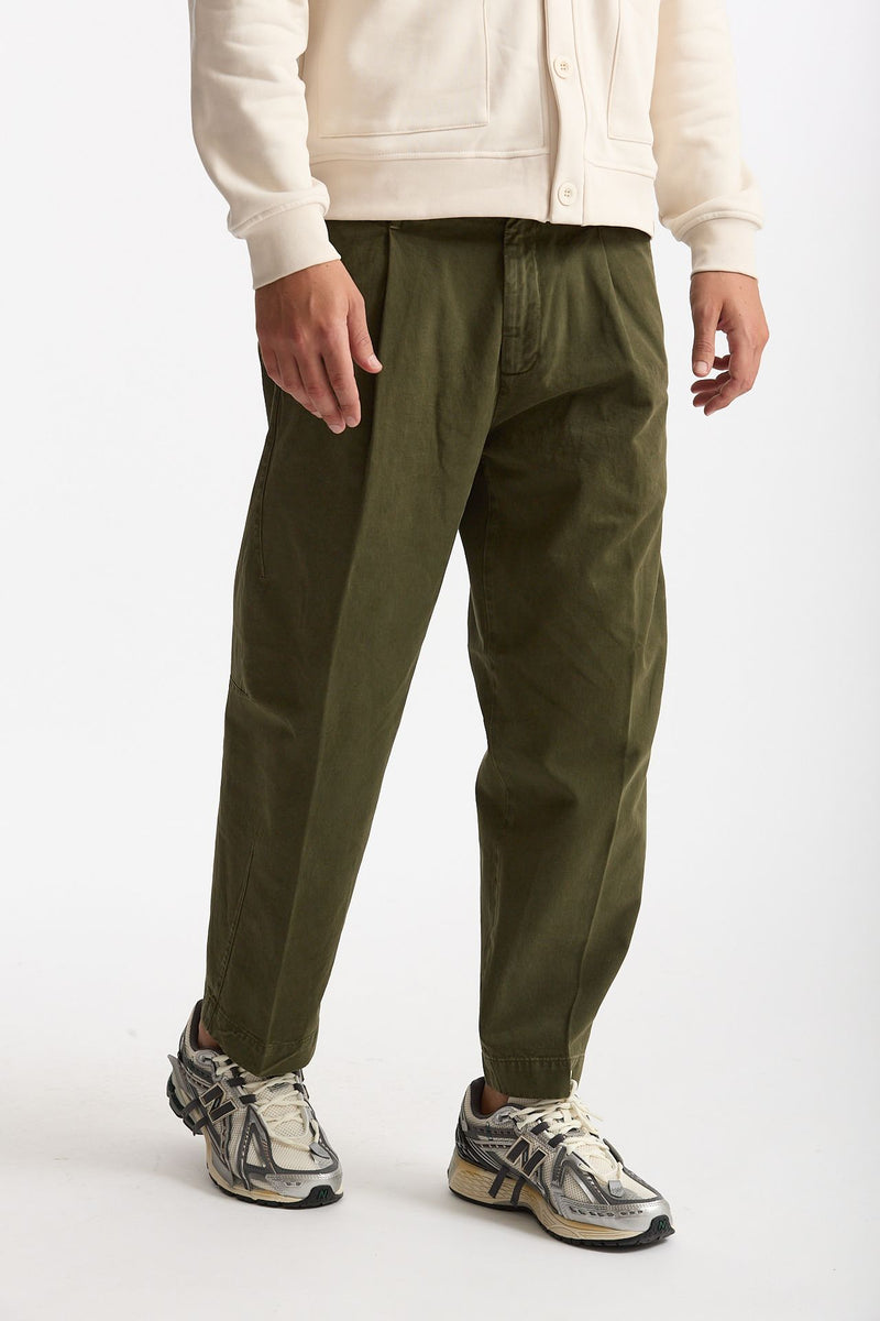 Pantalone GIULIO CARROT in cotone fermo verde men Nine in the morning - 4