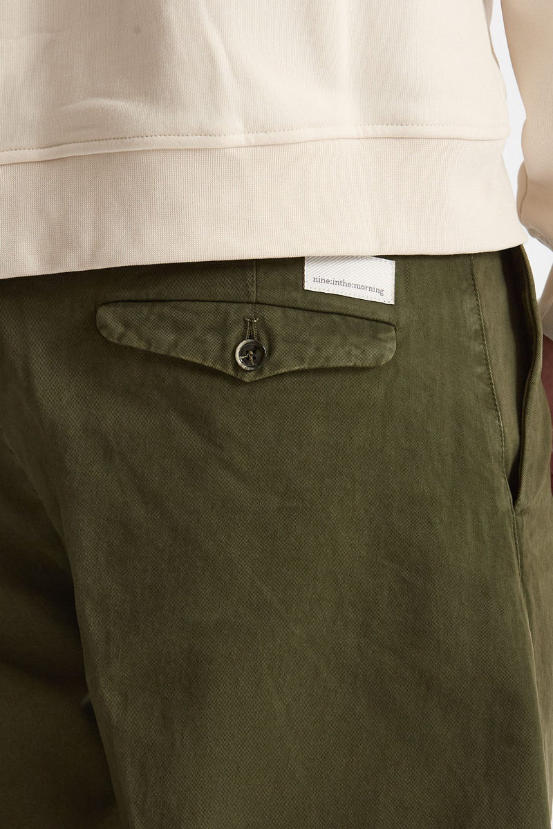 Pantalone GIULIO CARROT in cotone fermo verde men Nine in the morning - 6