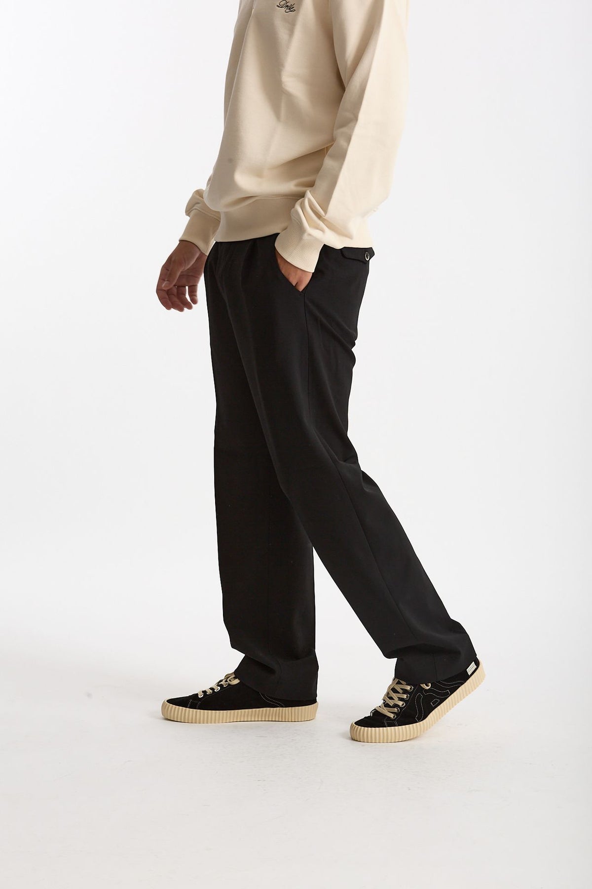 Pantalone FOLD 2 in lana stretch nero men Nine in the morning - 4