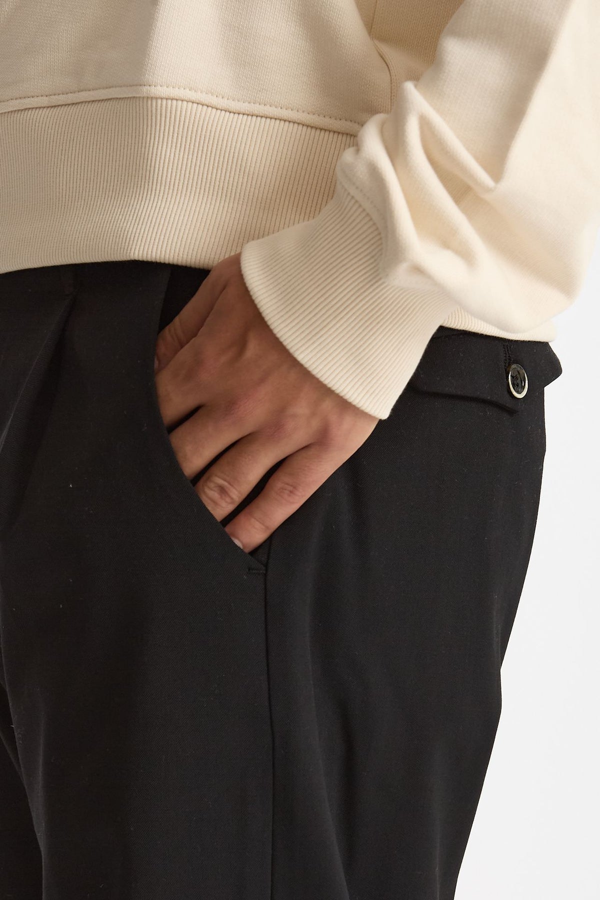 Pantalone FOLD 2 in lana stretch nero men Nine in the morning - 5