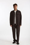 Overshirt lana e poliestere stretch marrone men Nine in the morning - 7