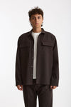 Overshirt lana e poliestere stretch marrone men Nine in the morning - 2