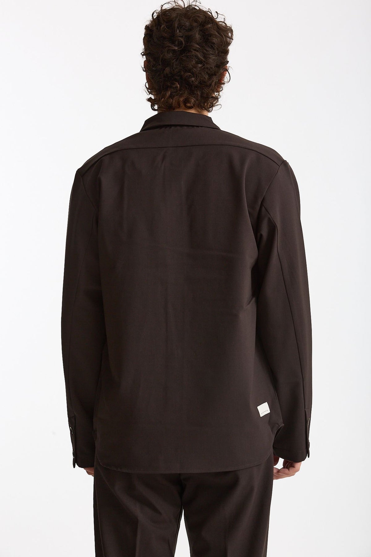 Overshirt lana e poliestere stretch marrone men Nine in the morning - 4