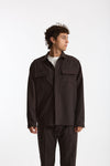 Overshirt lana e poliestere stretch marrone men Nine in the morning - 6