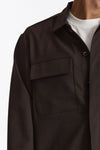 Overshirt lana e poliestere stretch marrone men Nine in the morning - 8