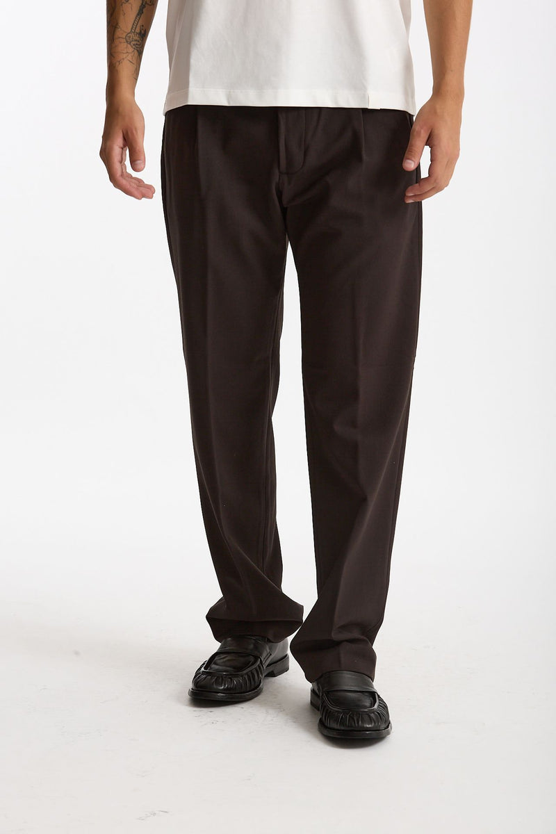Pantalone FOLD 2 in lana stretch marrone men Nine in the morning - 1