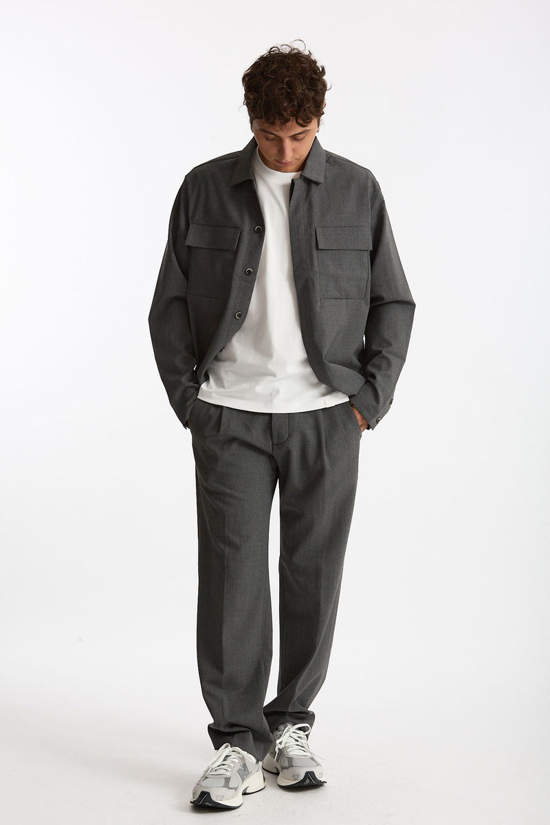 Overshirt lana e poliestere stretch grigio men Nine in the morning - 1