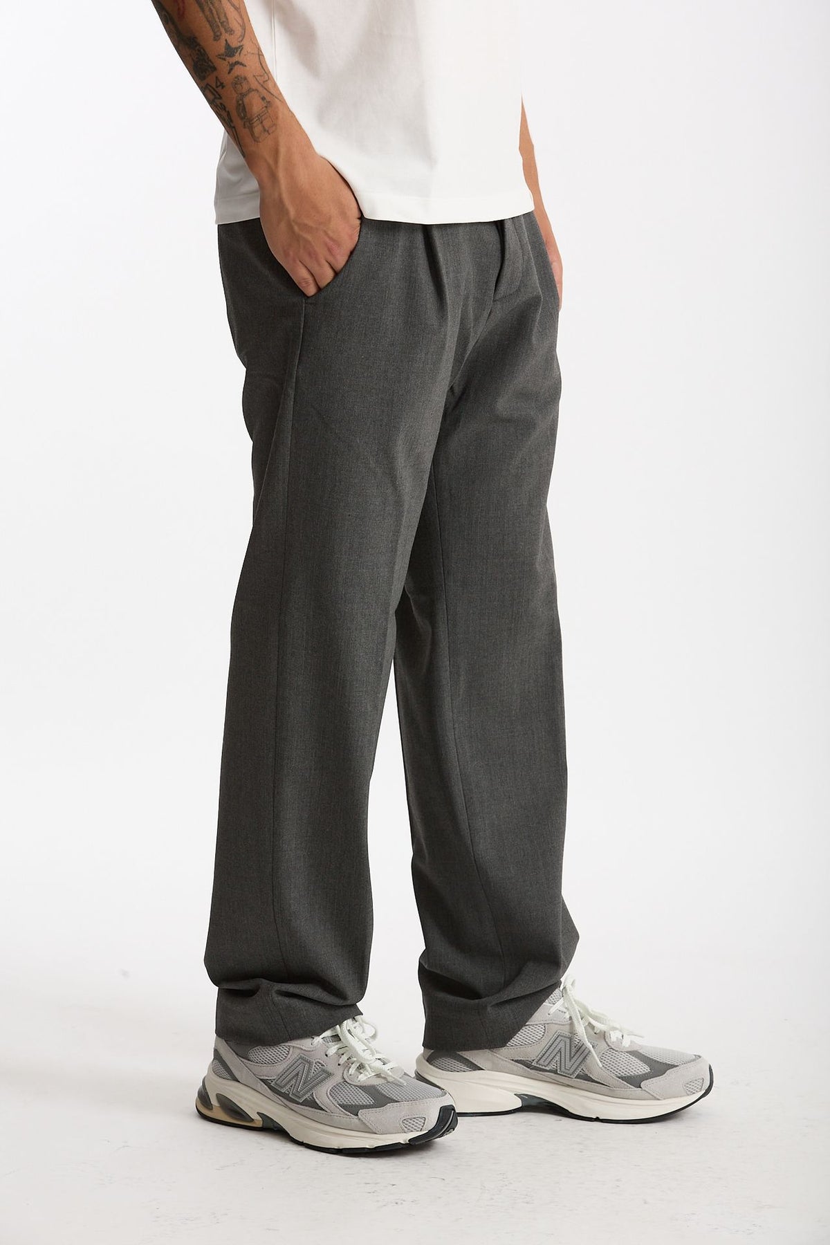 Pantalone FOLD 2 in lana stretch grigio men Nine in the morning - 5
