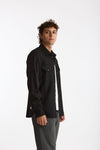 Camicia texana lana e poliestere stretch nero men Nine in the morning - 2