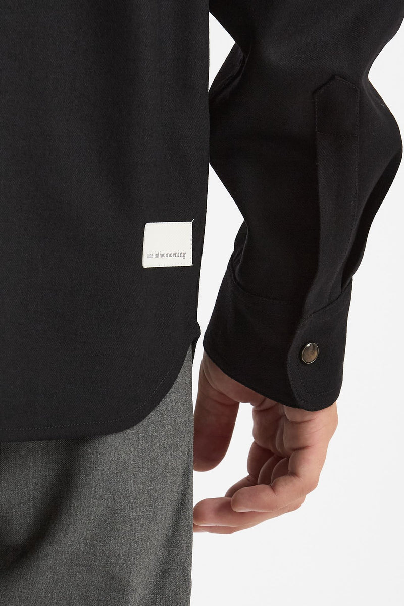 Camicia texana lana e poliestere stretch nero men Nine in the morning - 7