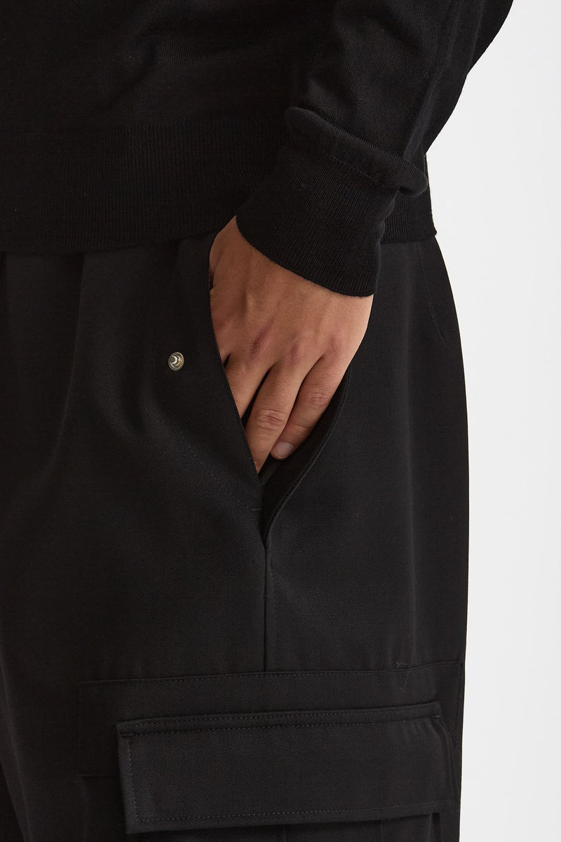 Pantalone cargo LUCIEN CARGO in Lana nero men Nine in the morning - 5