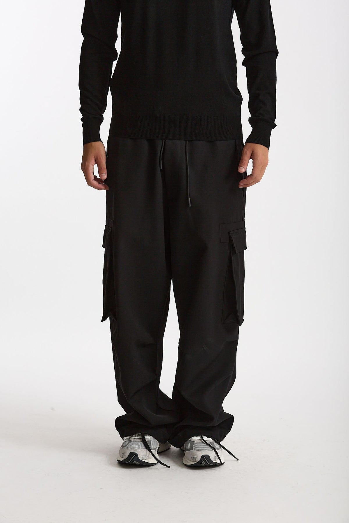 Pantalone cargo LUCIEN CARGO in Lana nero men Nine in the morning - 2