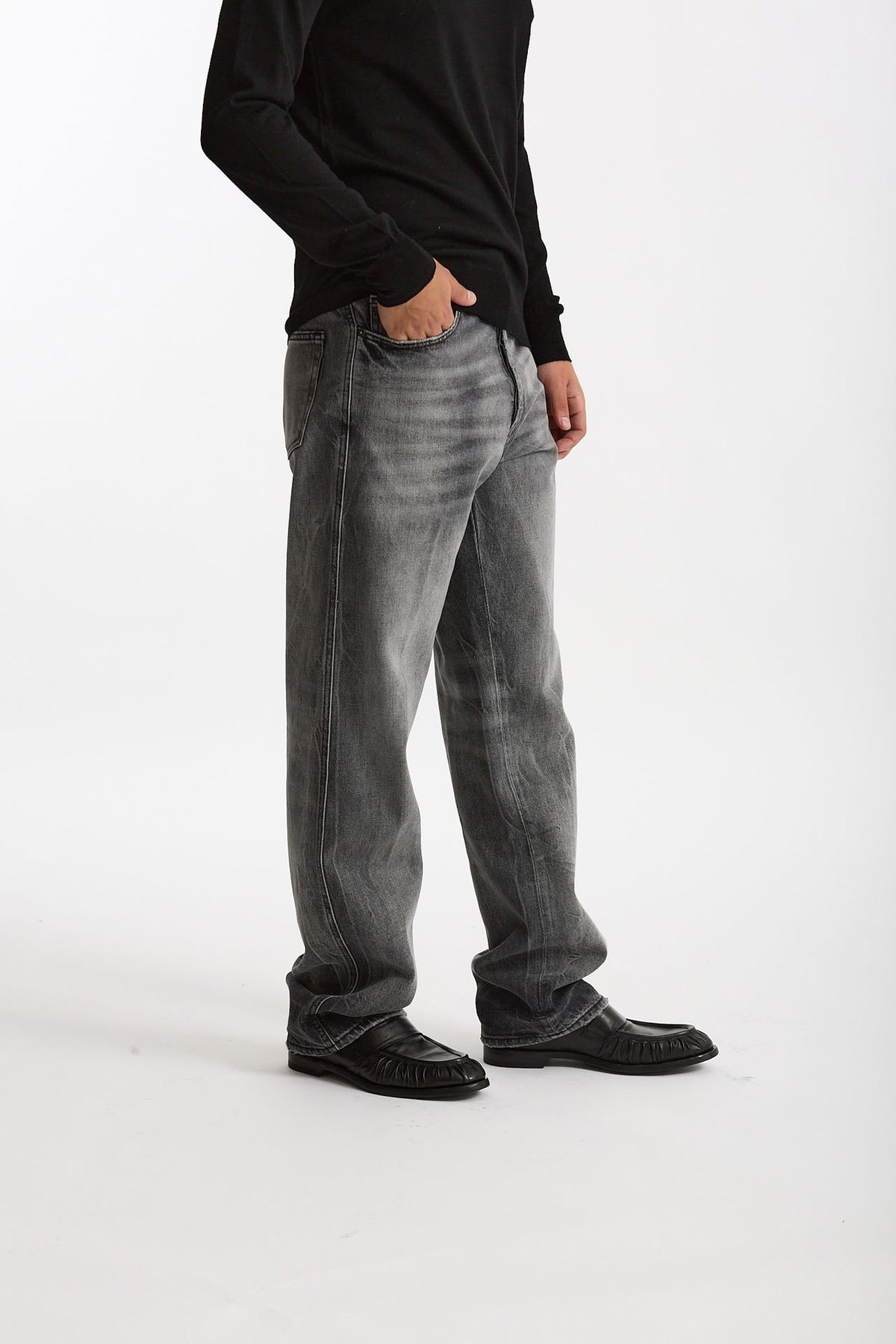 Jeans in cotone fermo grigio men Numeri - 5