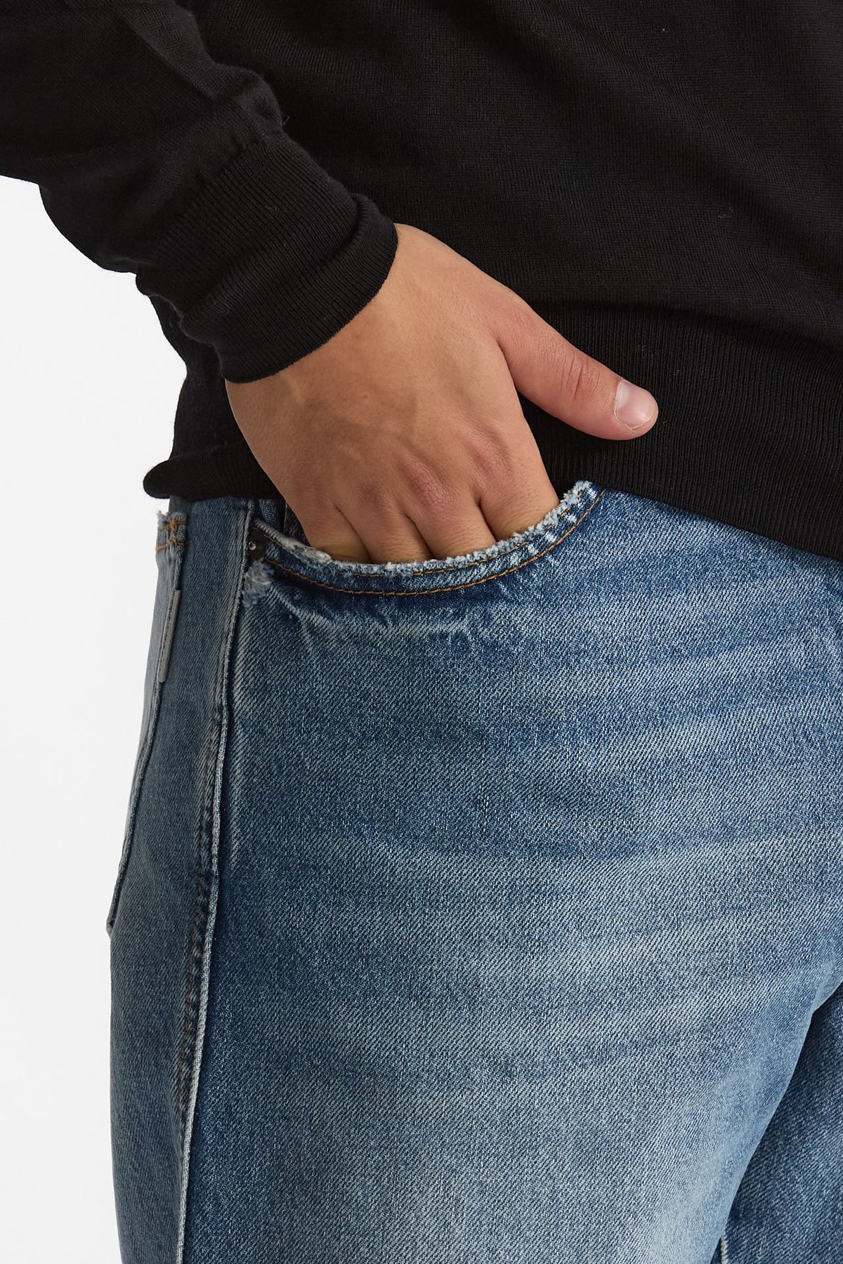 Jeans in cotone fermo lavaggio chiaro men Numeri - 5