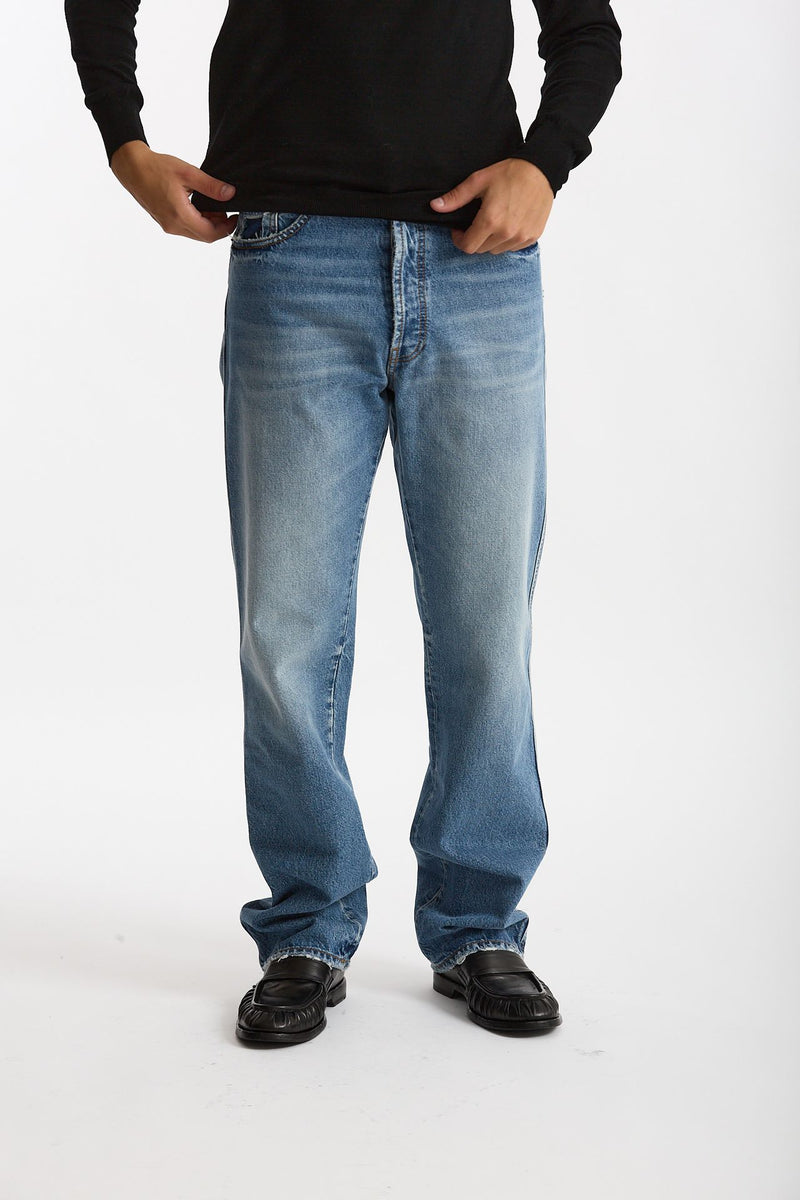 Jeans in cotone fermo lavaggio chiaro men Numeri - 1