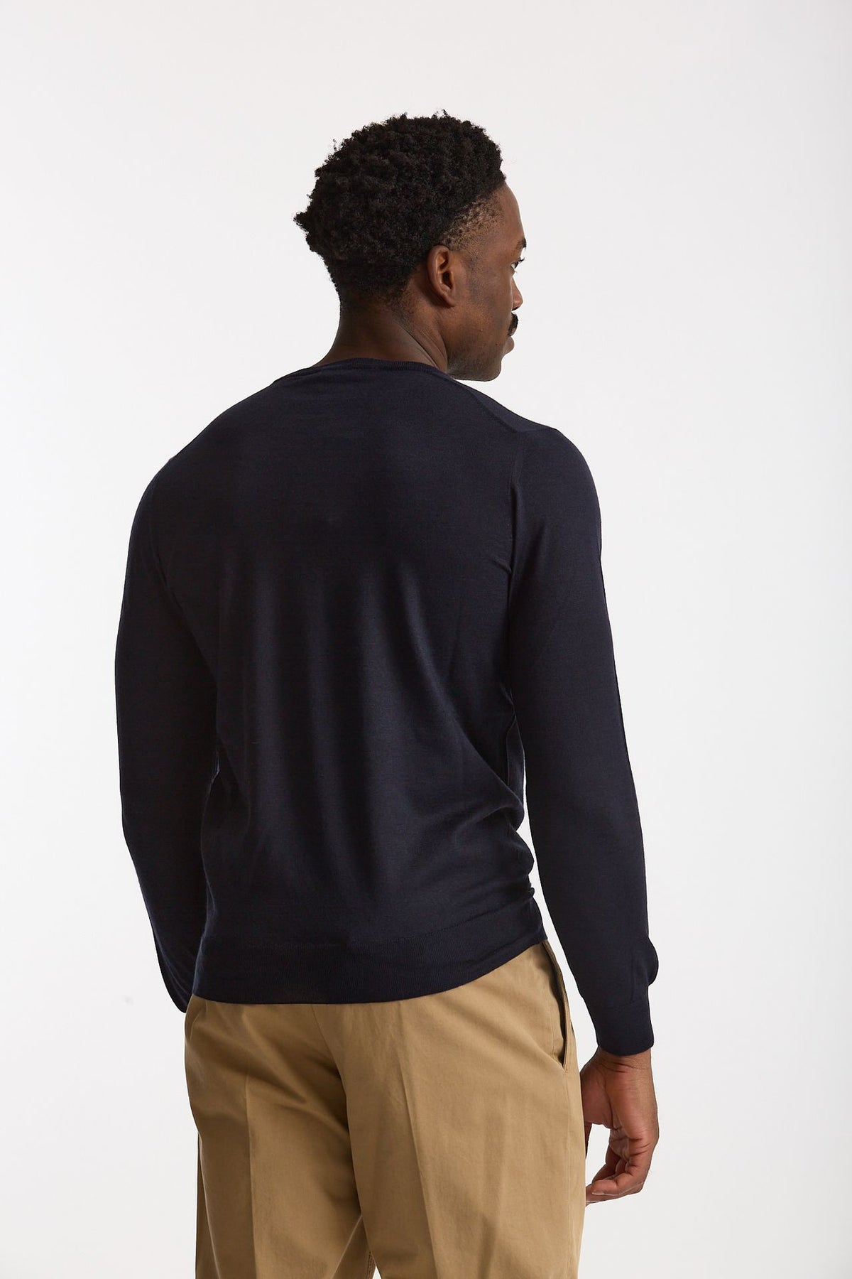 Maglia girocollo in cashmere e seta blu men Mauro ottaviani - 3
