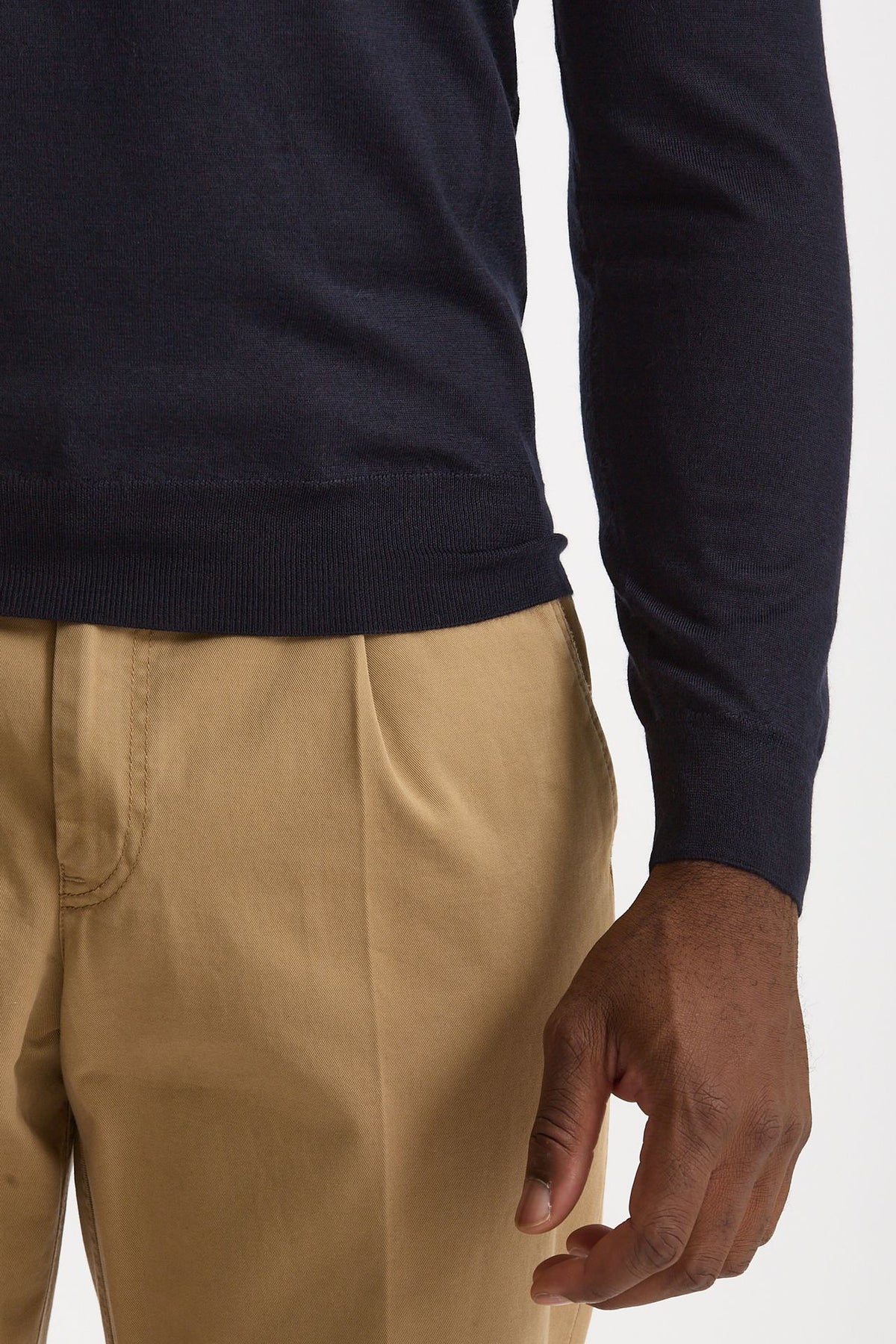 Maglia girocollo in cashmere e seta blu men Mauro ottaviani - 6