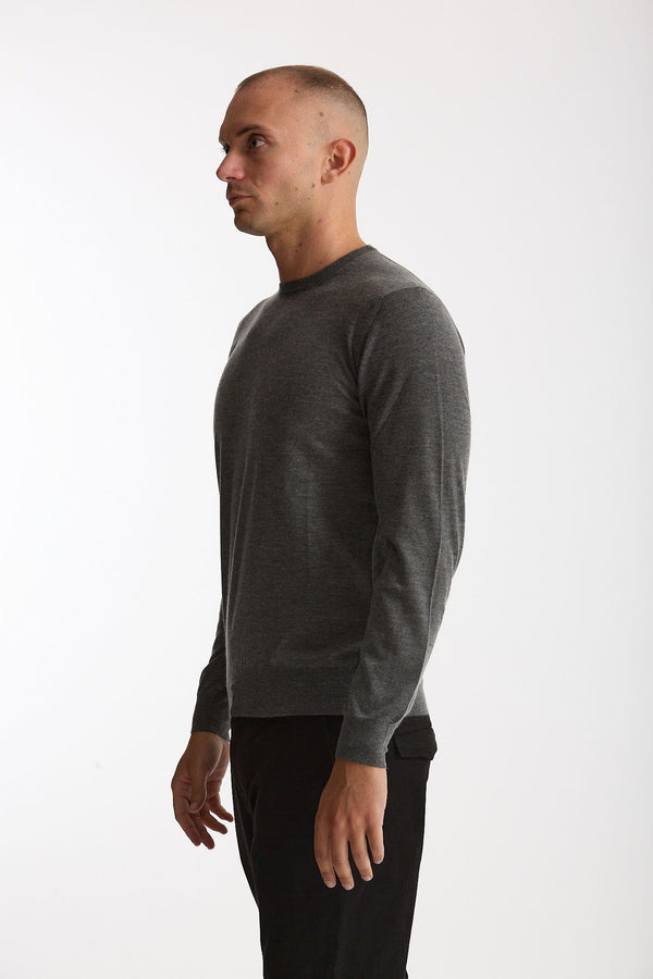 Maglia girocollo in cashmere e seta grigio men Mauro ottaviani