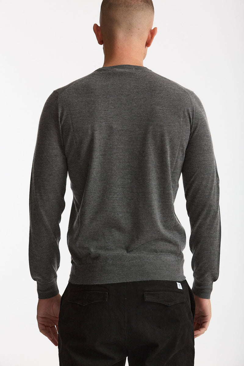 Maglia girocollo in cashmere e seta grigio men Mauro ottaviani - 3