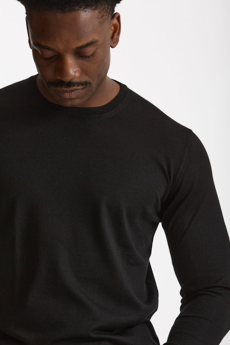 Maglia girocollo in cashmere e seta nero men Mauro ottaviani - 5
