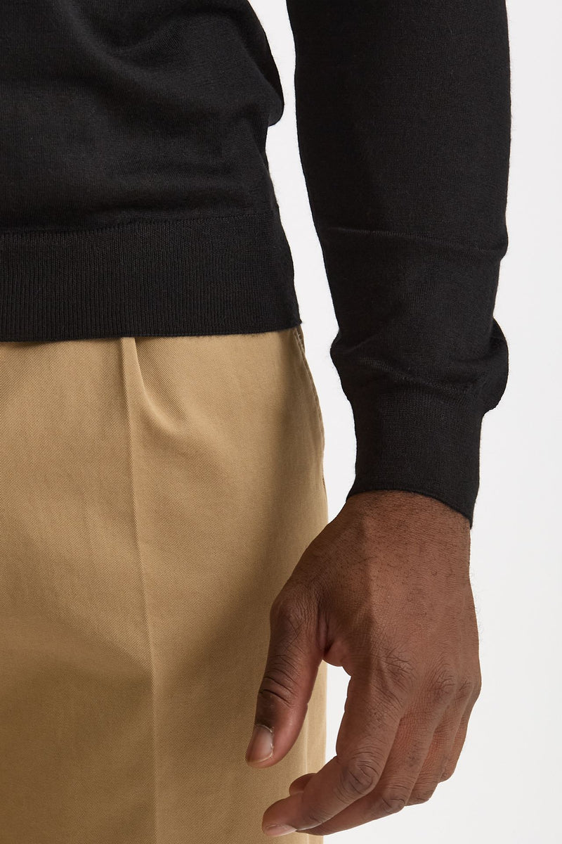Maglia girocollo in cashmere e seta nero men Mauro ottaviani - 6