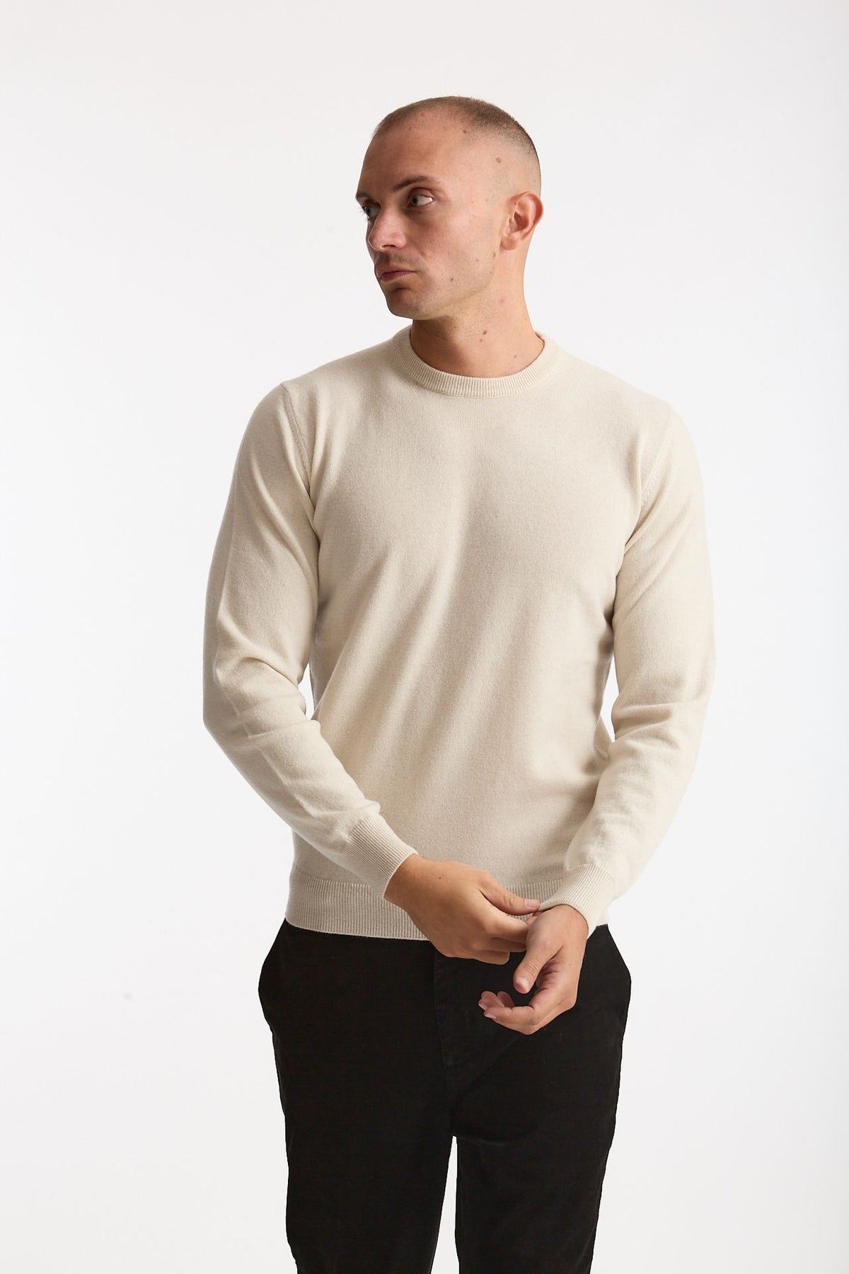 Maglia in lana e cashmere panna men Mauro ottaviani - 2