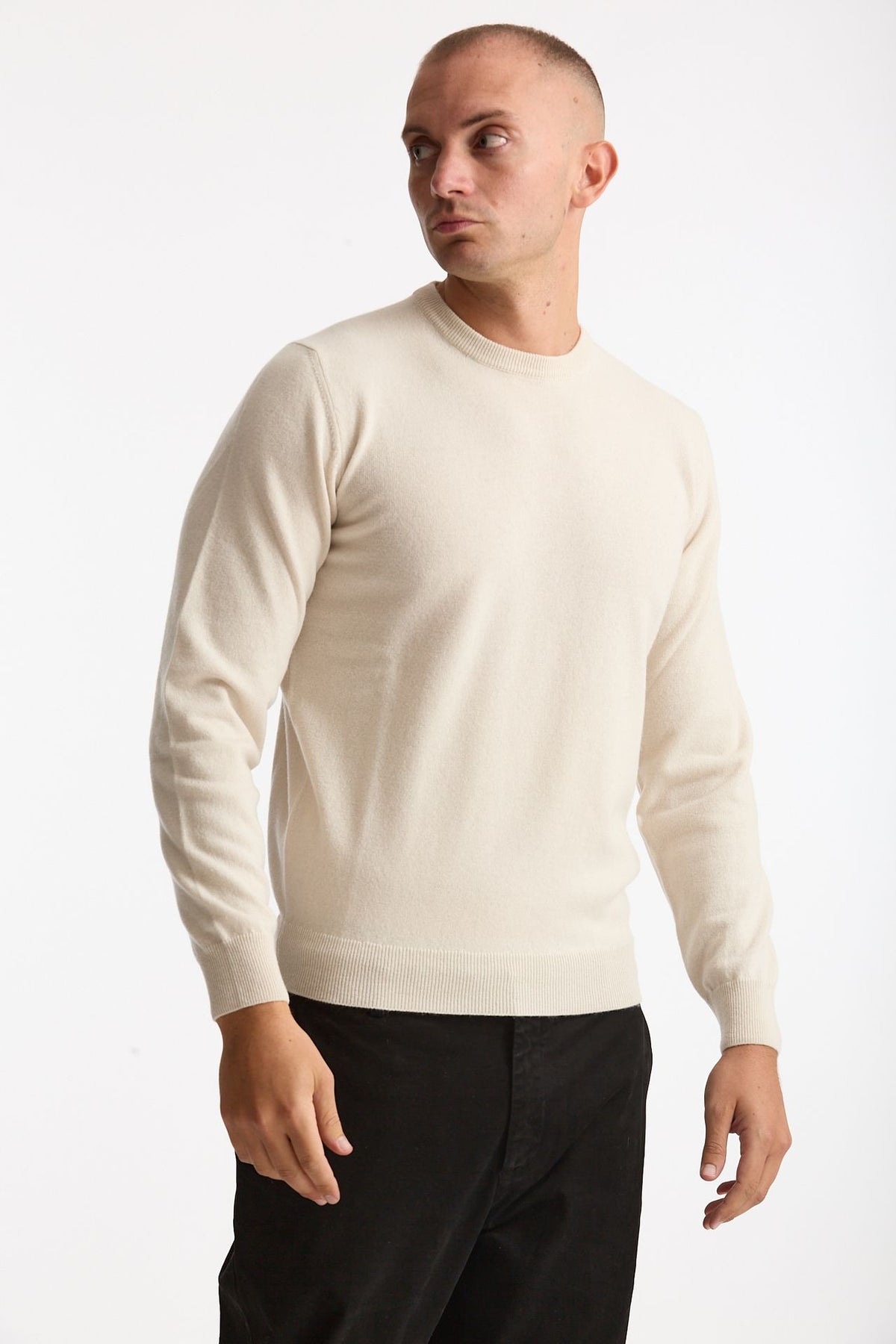 Maglia in lana e cashmere panna men Mauro ottaviani - 4