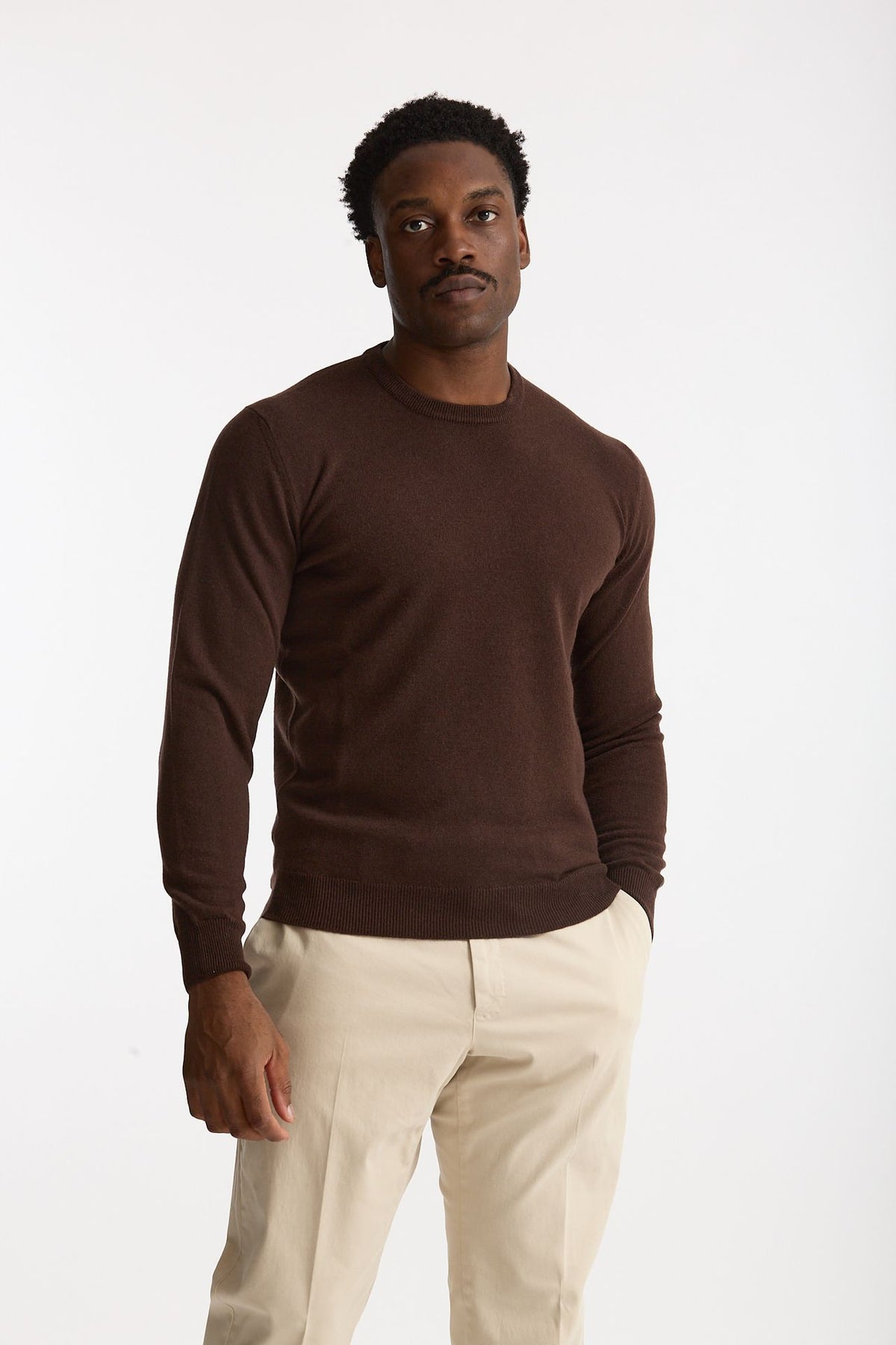 Maglia in lana e cashmere marrone men Mauro ottaviani - 4