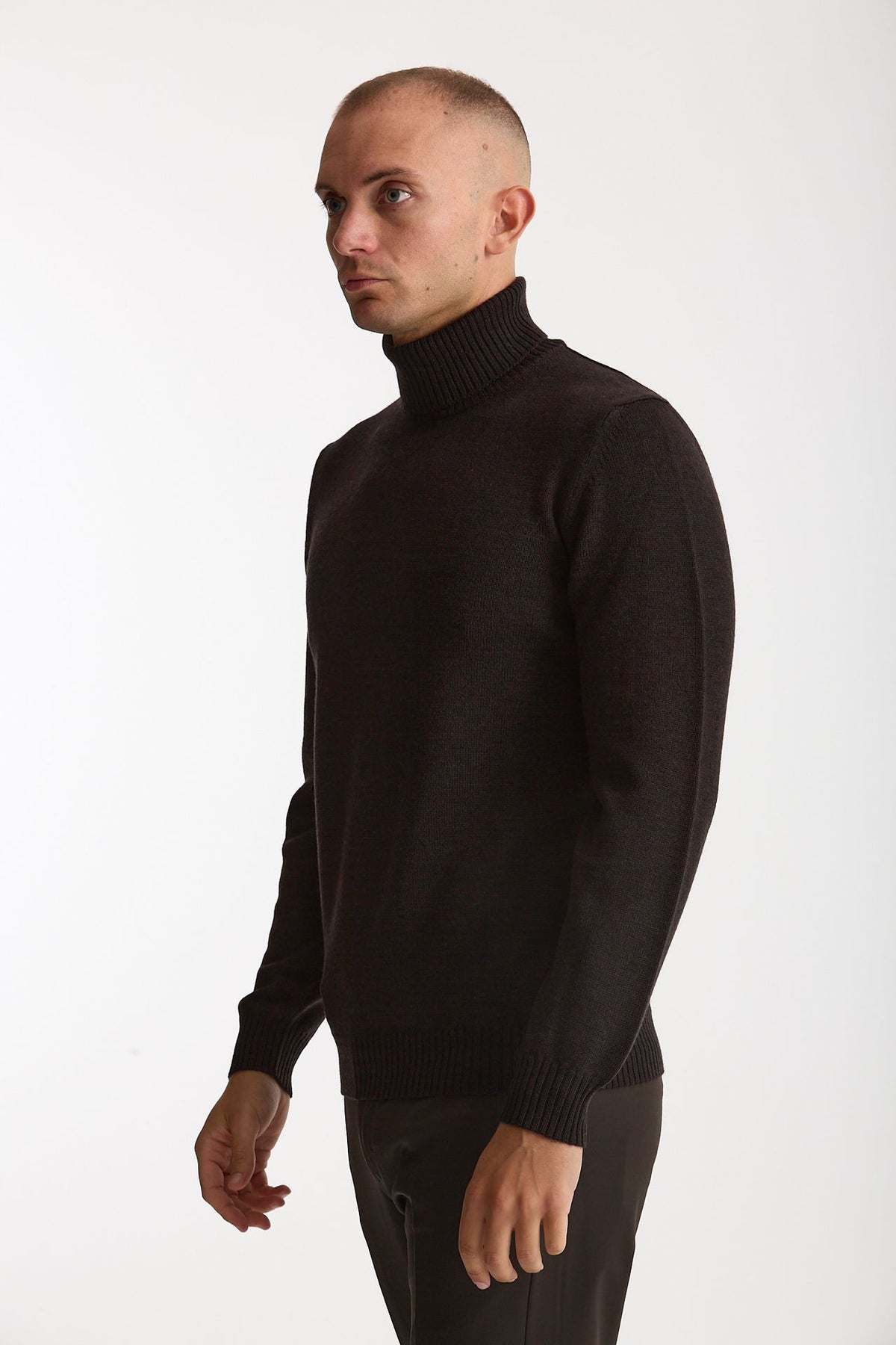 Dolcevita in lana nero men Mauro ottaviani - 3
